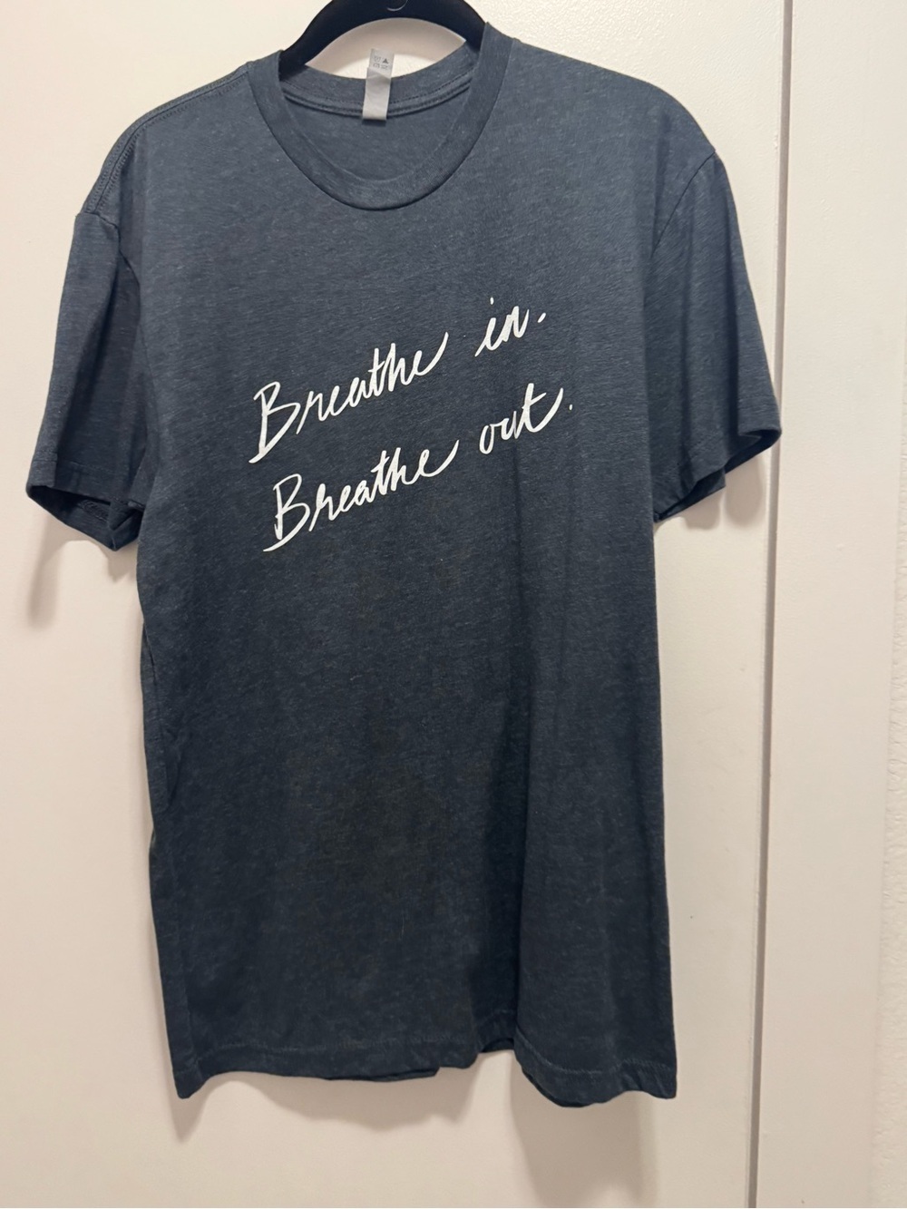 Adult Medium Graphic Shirt “Breathe In Breathe Out” Inspirational Yoga Tee NWOT